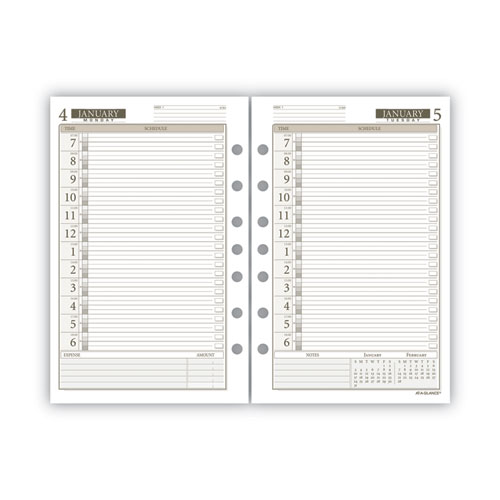 Picture of 1-Page-Per-Day Planner Refills, 8.5 x 5.5, White Sheets, 12-Month (Jan to Dec): 2024