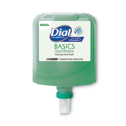 Picture of Basics Hypoallergenic Foaming Hand Wash Refill for Dial 1700 Dispenser, Honeysuckle, with Vitamin E, 1.7 L, 3/Carton