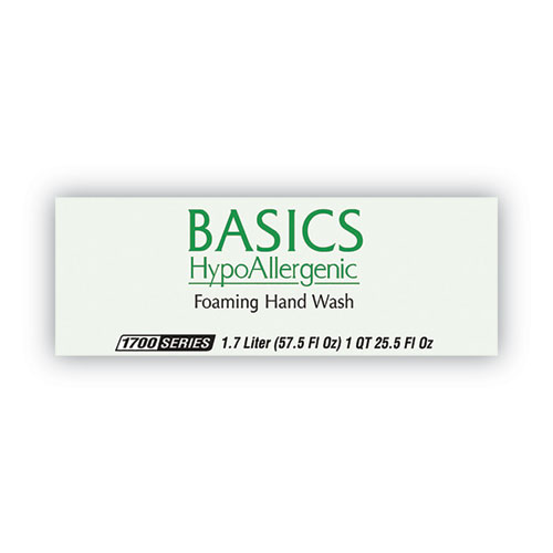 Picture of Basics Hypoallergenic Foaming Hand Wash Refill for 1700 Dispenser, with Vitamin E, Honeysuckle Scent, 1.7 L, 3/Carton