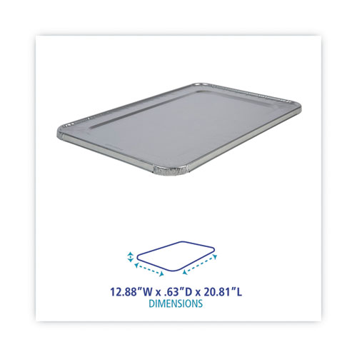 Picture of Aluminum Steam Table Pan Lids, Fits Full-Size Deep Pan, 380 Gauge, 0.63" Deep, 12.88 x 20.81, 50/Carton