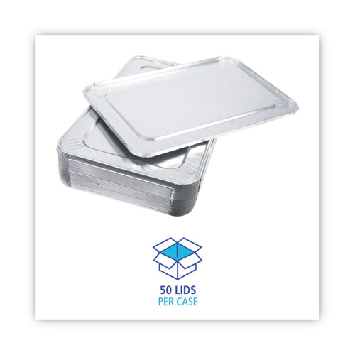 Picture of Aluminum Steam Table Pan Lids, Fits Full-Size Deep Pan, 380 Gauge, 0.63" Deep, 12.88 x 20.81, 50/Carton