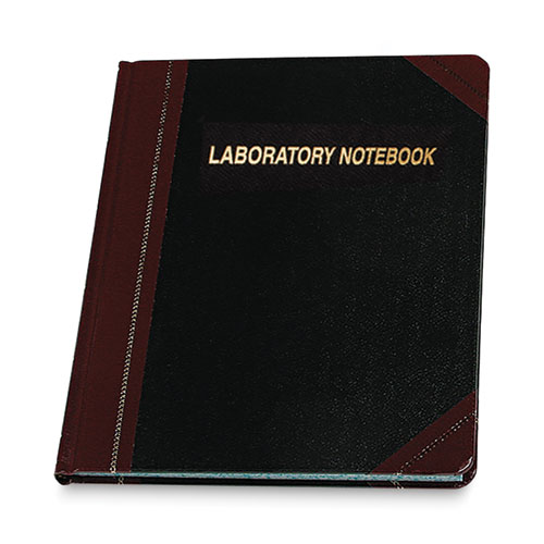 Picture of Laboratory Notebook, Data/Lab-Record Format, Black/Red Cover, (150) 10.38 x 8.13 Sheets