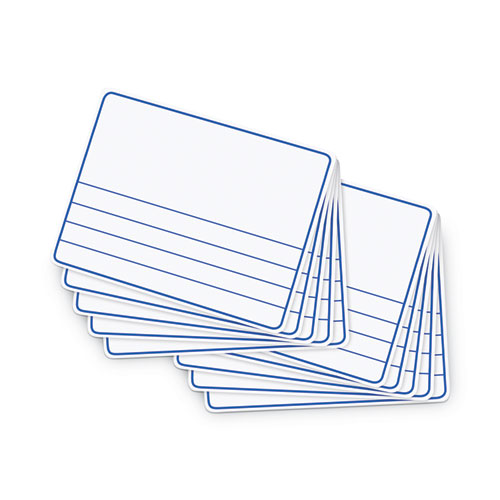 Picture of Dry Erase Student Boards, 12 x 9, Blue/White Surface, 10/Set