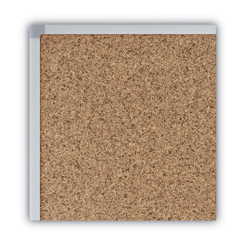 Picture of Economy Cork Board with Aluminum Frame, 24" x 18", Tan Surface, Satin Aluminum Frame