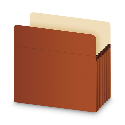 Picture of Standard Expanding File Pockets, 5.25" Expansion, Letter Size, Red Fiber, 10/Box