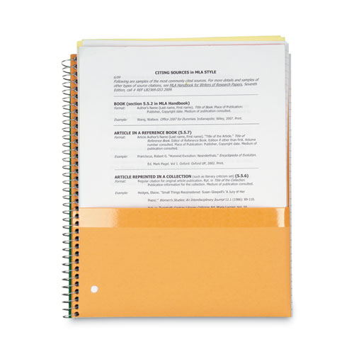 Picture of Wirebound Notebook with Two Pockets, 1-Subject, Medium/College Rule, Black Cover, (100) 11 x 8.5 Sheets