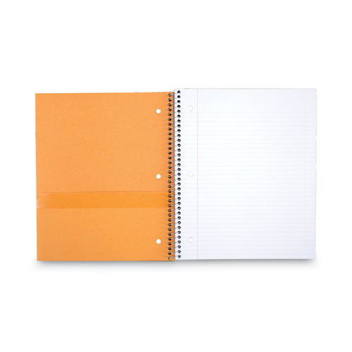 Picture of Wirebound Notebook with Two Pockets, 1-Subject, Medium/College Rule, Black Cover, (100) 11 x 8.5 Sheets