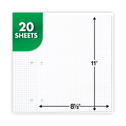 Picture of Graph Paper Tablet, 3-Hole, 8.5 x 11, Quadrille: 4 sq/in, 20 Sheets/Pad, 12 Pads/Pack