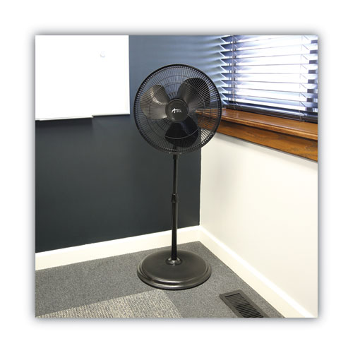 Picture of 16" 3-Speed Oscillating Pedestal Stand Fan, Metal, Plastic, Black