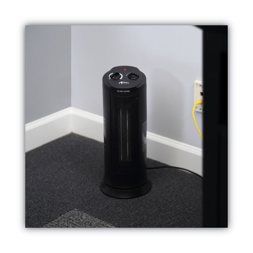 Picture of Mini Tower Ceramic Heater, 1,500 W, 7.37 x 7.37 x 17.37, Black