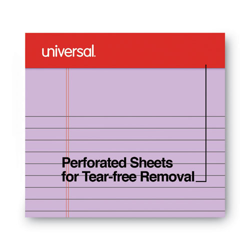 Picture of Colored Perforated Ruled Writing Pads, Narrow Rule, 50 Orchid 5 x 8 Sheets, Dozen