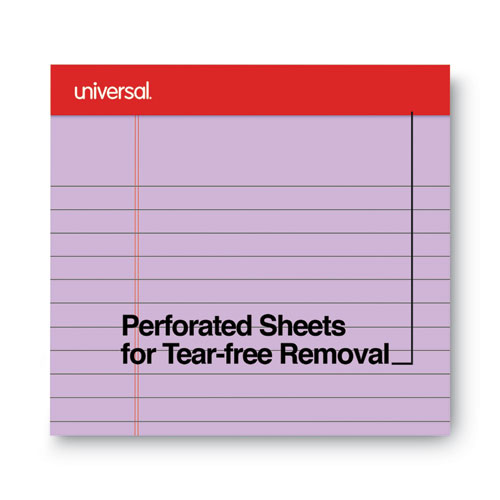 Picture of Colored Perforated Ruled Writing Pads, Wide/Legal Rule, 50 Assorted Color 8.5 x 11.75 Sheets, 6/Pack