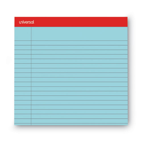 Picture of Colored Perforated Ruled Writing Pads, Wide/Legal Rule, 50 Blue 8.5 x 11 Sheets, Dozen