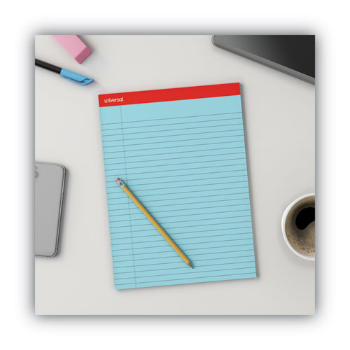 Picture of Colored Perforated Ruled Writing Pads, Wide/Legal Rule, 50 Blue 8.5 x 11 Sheets, Dozen