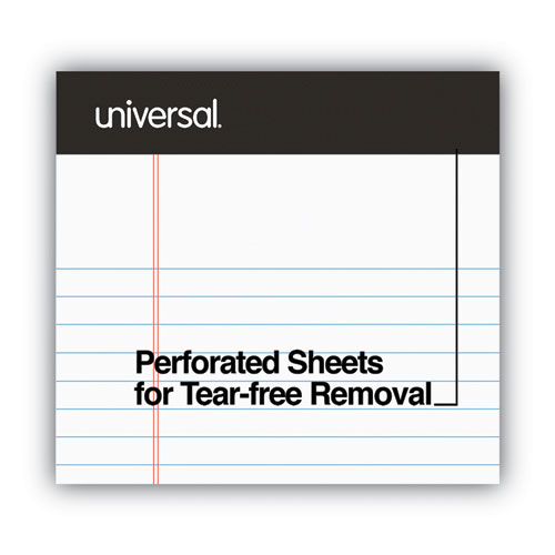 Picture of Premium Ruled Writing Pads with Heavy-Duty Back, Narrow Rule, Black Headband, 50 White 5 x 8 Sheets, 6/Pack