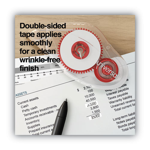 Picture of Double-sided Adhesive Tape Roller, 0.31" x 32.8 ft, Dries Clear, 2/Pack