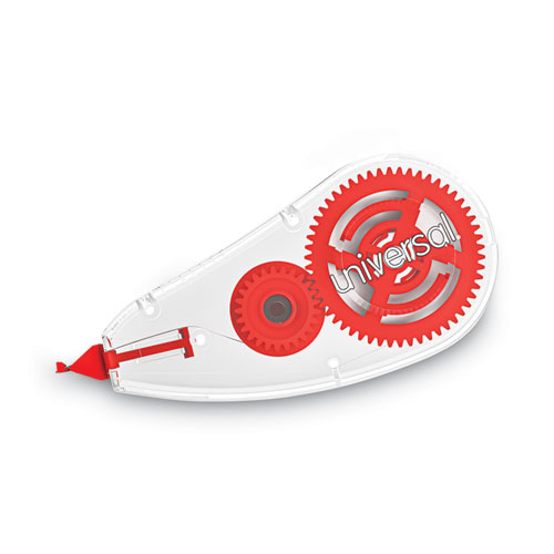 Picture of Correction Tape Dispenser, Non-Refillable, Transparent Red Applicator, 0.2" x 315", 10/Pack