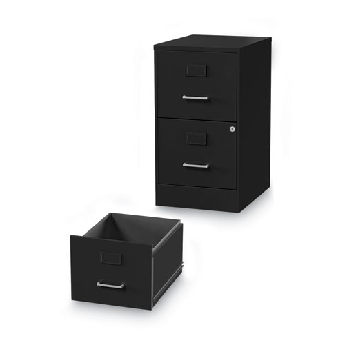 Picture of Soho Vertical File Cabinet, 2 Drawers: File/File, Letter, Black, 14" x 18" x 24.1"