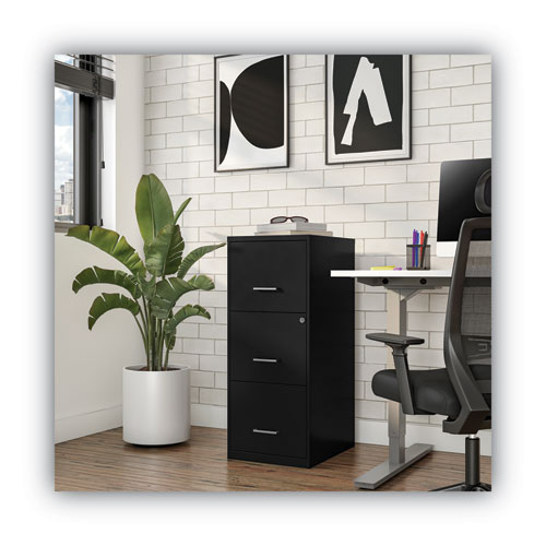 Picture of Soho Vertical File Cabinet, 3 Drawers: File/File/File, Letter, Black, 14" x 18" x 34.9"