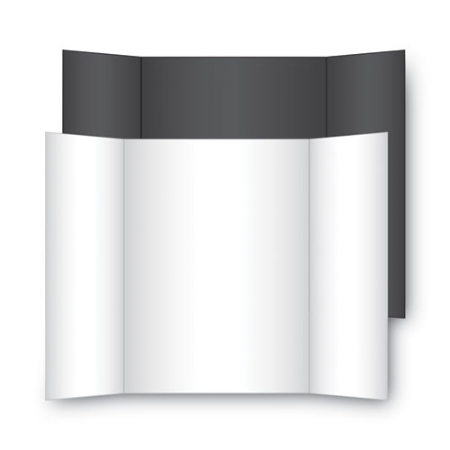 Picture of Two Cool Tri-Fold Poster Board, 36 x 48, Black/White, 6/Carton