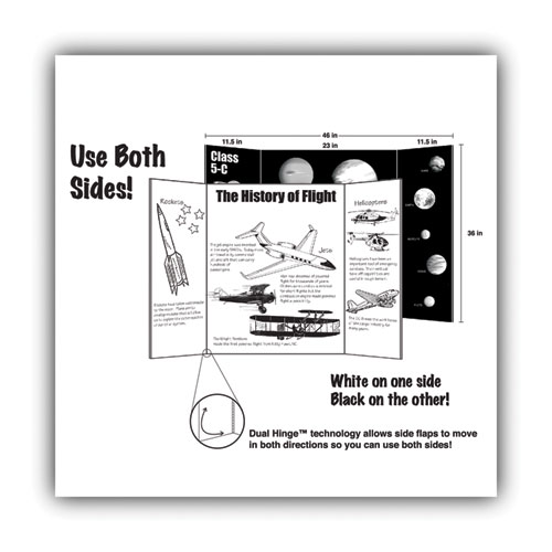 Picture of Two Cool Tri-Fold Poster Board, 36 x 48, Black/White, 6/Carton