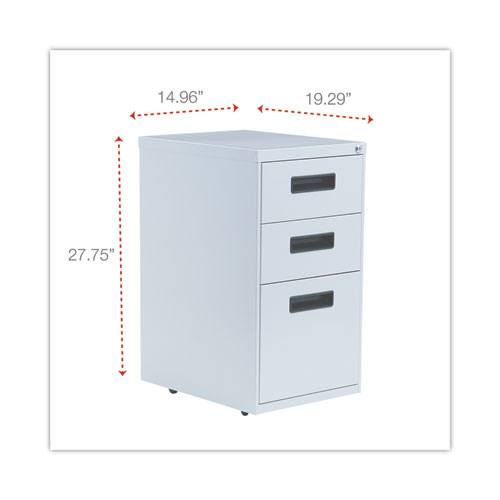 Picture of File Pedestal, Left or Right, 3-Drawers: Box/Box/File, Legal/Letter, Light Gray, 14.96" x 19.29" x 27.75"