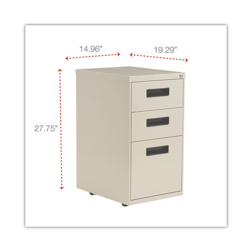 Picture of File Pedestal, Left or Right, 3-Drawers: Box/Box/File, Legal/Letter, Putty, 14.96" x 19.29" x 27.75"