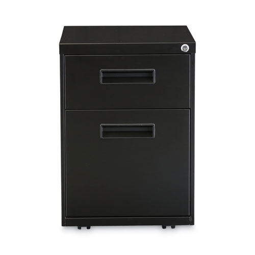 Picture of File Pedestal, Left or Right, 2-Drawers: Box/File, Legal/Letter, Black, 14.96" x 19.29" x 21.65"