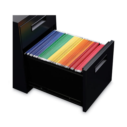 Picture of File Pedestal, Left or Right, 2-Drawers: Box/File, Legal/Letter, Black, 14.96" x 19.29" x 21.65"