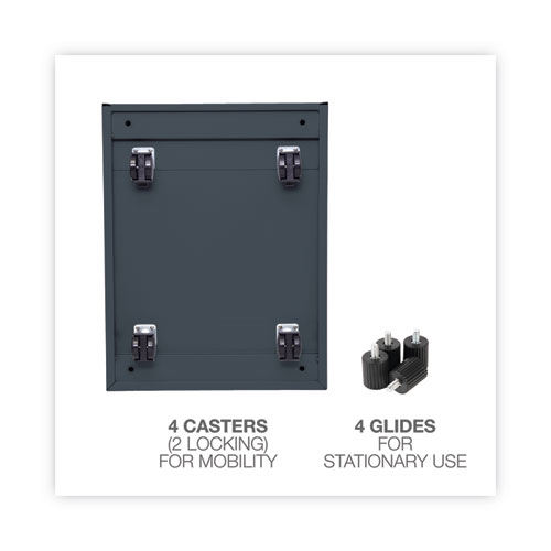 Picture of File Pedestal, Left or Right, 2-Drawers: Box/File, Legal/Letter, Charcoal, 14.96" x 19.29" x 21.65"