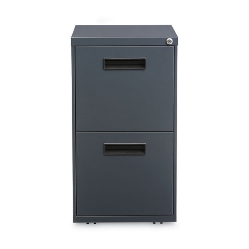 Picture of File Pedestal, Left or Right, 2 Legal/Letter-Size File Drawers, Charcoal, 14.96" x 19.29" x 27.75"