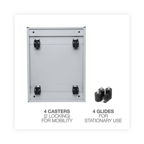 Picture of File Pedestal, Left or Right, 2 Legal/Letter-Size File Drawers, Light Gray, 14.96" x 19.29" x 27.75"