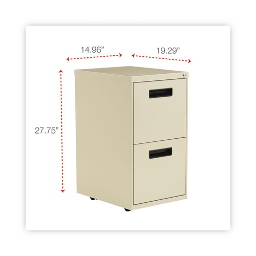 Picture of File Pedestal, Left or Right, 2 Legal/Letter-Size File Drawers, Putty, 14.96" x 19.29" x 27.75"