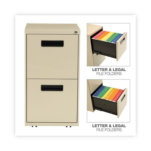 Picture of File Pedestal, Left or Right, 2 Legal/Letter-Size File Drawers, Putty, 14.96" x 19.29" x 27.75"