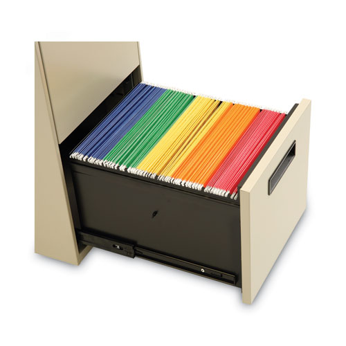 Picture of File Pedestal, Left or Right, 2 Legal/Letter-Size File Drawers, Putty, 14.96" x 19.29" x 27.75"