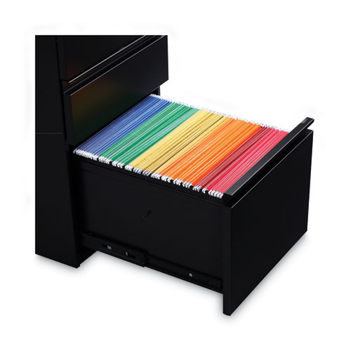 Picture of File Pedestal with Full-Length Pull, Left or Right, 3-Drawers: Box/Box/File, Legal/Letter, Black, 14.96" x 19.29" x 27.75"