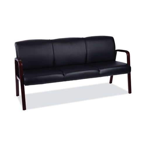 Picture of Alera Reception Lounge WL 3-Seat Sofa, 65.75w x 26d.13 x 33h, Black/Mahogany