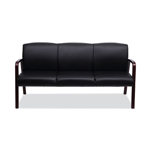 Picture of Alera Reception Lounge WL 3-Seat Sofa, 65.75w x 26d.13 x 33h, Black/Mahogany