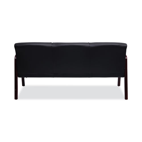 Picture of Alera Reception Lounge WL 3-Seat Sofa, 65.75w x 26d.13 x 33h, Black/Mahogany