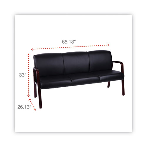 Picture of Alera Reception Lounge WL 3-Seat Sofa, 65.75w x 26d.13 x 33h, Black/Mahogany