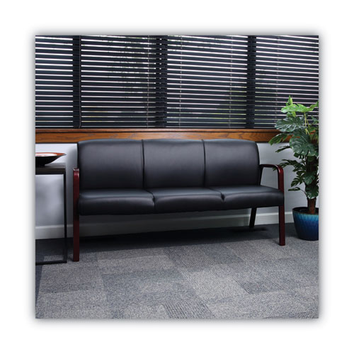 Picture of Alera Reception Lounge WL 3-Seat Sofa, 65.75w x 26d.13 x 33h, Black/Mahogany