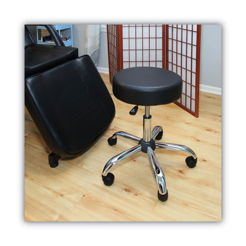 Picture of Height Adjustable Lab Stool, Backless, Supports Up to 275 lb, 19.69" to 24.80" Seat Height, Black Seat, Chrome Base