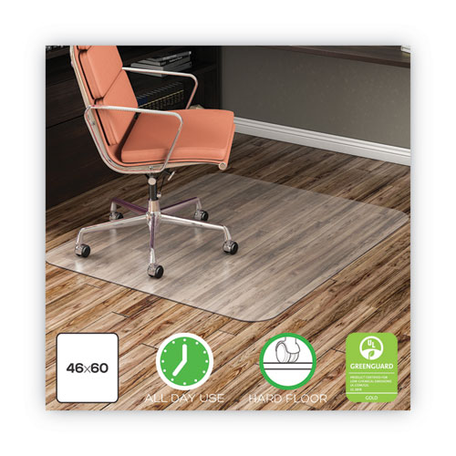 Picture of EconoMat All Day Use Chair Mat for Hard Floors, Rolled Packed, 46 x 60, Clear