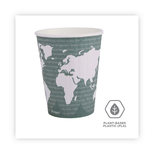 Picture of World Art Renewable and Compostable Insulated Hot Cups, 12 oz, Brown/White, 40/Pack, 15 Packs/Carton