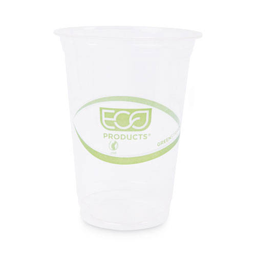 Picture of GreenStripe Renewable and Compostable Cold Cups, 16 oz, Clear, 50/Pack, 20 Packs/Carton