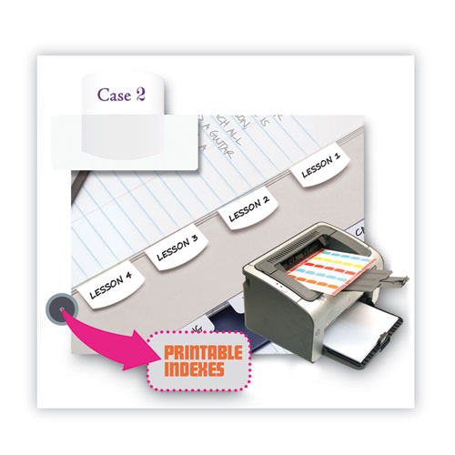 Picture of Laser Printable Index Tabs, 1/5-Cut, White, 1.13" Wide, 100/Pack