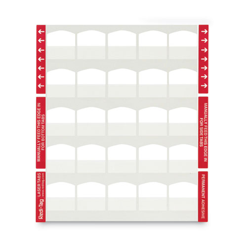 Picture of Laser Printable Index Tabs, 1/5-Cut, White, 1.13" Wide, 100/Pack