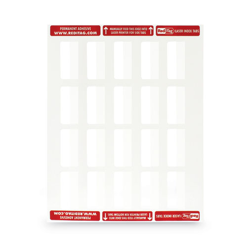 Picture of Laser Printable Index Tabs, 1/5-Cut, White, 2" Wide, 300/Pack