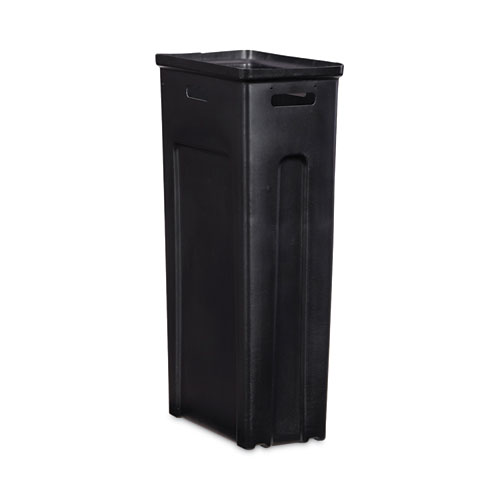 Picture of Sustain Decorative Refuse with Recycling Lid, 15 gal, Metal/Plastic, Black/Green