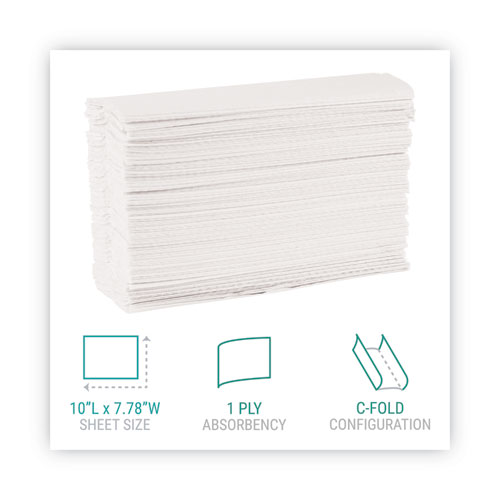 Picture of C-Fold Paper Towels, 1-Ply, 10.2 x 13.25, White, 200/Pack, 12 Packs/Carton